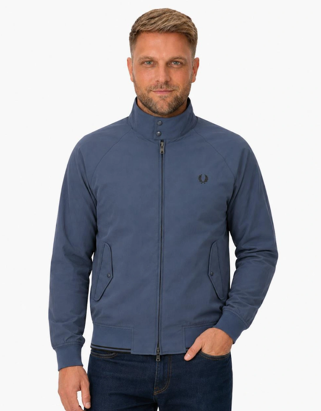 Fred Perry Crinkle Harrington Jacket Dark Airforce