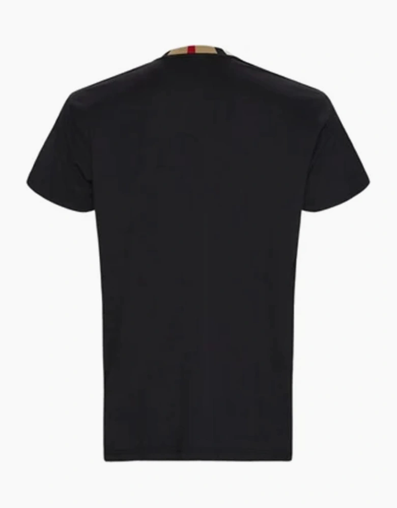 Burberry Check Collar T-Shirt in Black