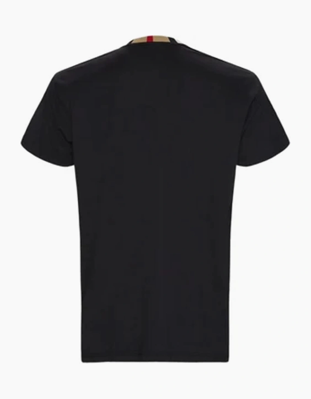 Burberry Check Collar T-Shirt in Black
