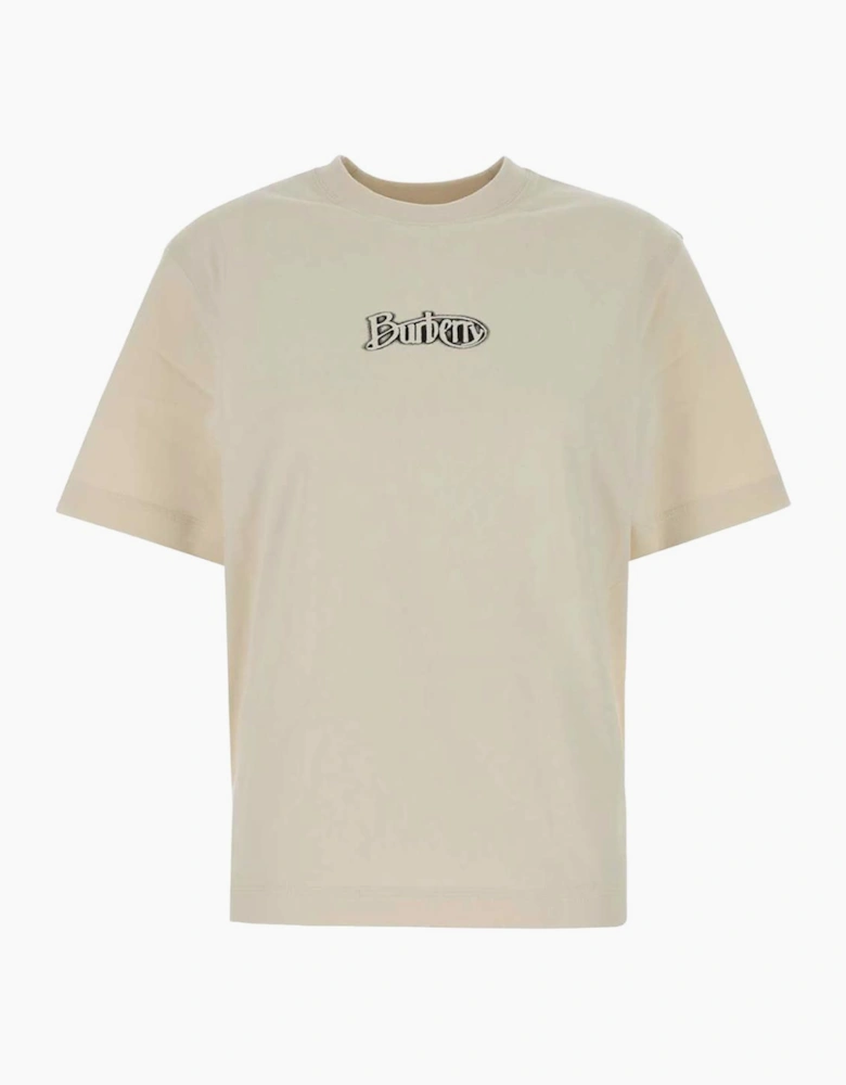 Burberry Signature Logo Print T-Shirt in Cream