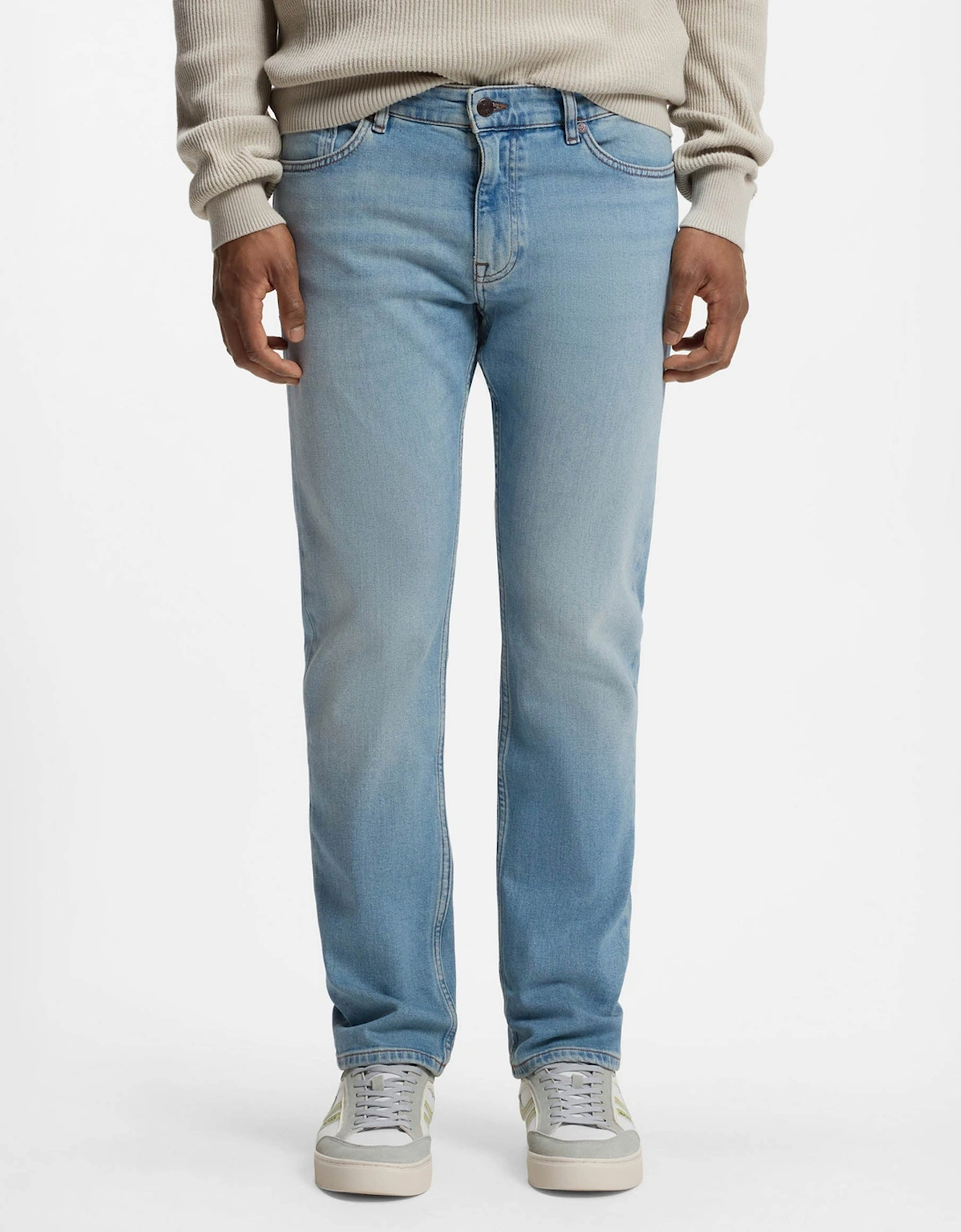 BOSS Orange Delaware Mens slim-fit jeans in blue comfort-stretch denim - Bright Blue 430