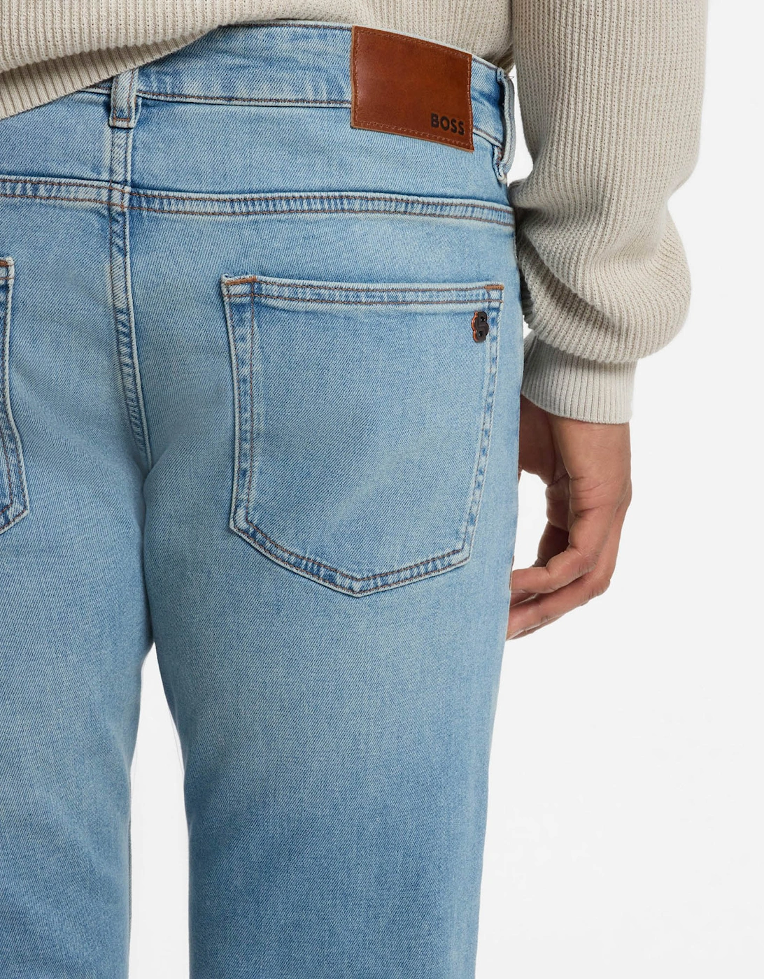 BOSS Orange Delaware Mens slim-fit jeans in blue comfort-stretch denim - Bright Blue 430