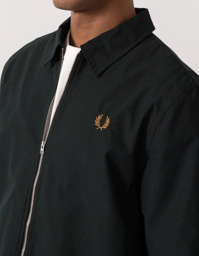 Fred Perry Mens Poplin Zip Overshirt - Night Green Q20