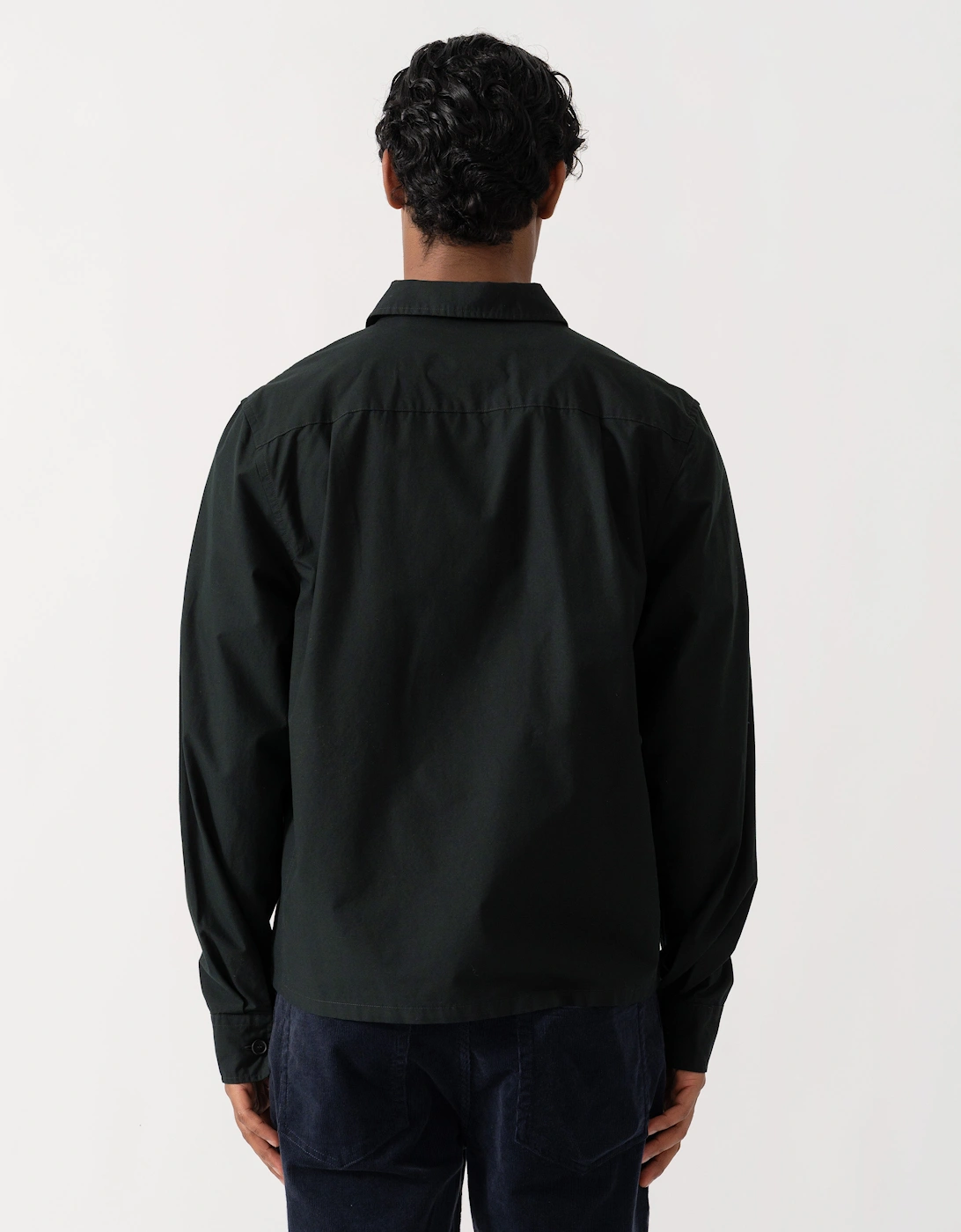 Fred Perry Mens Poplin Zip Overshirt - Night Green Q20