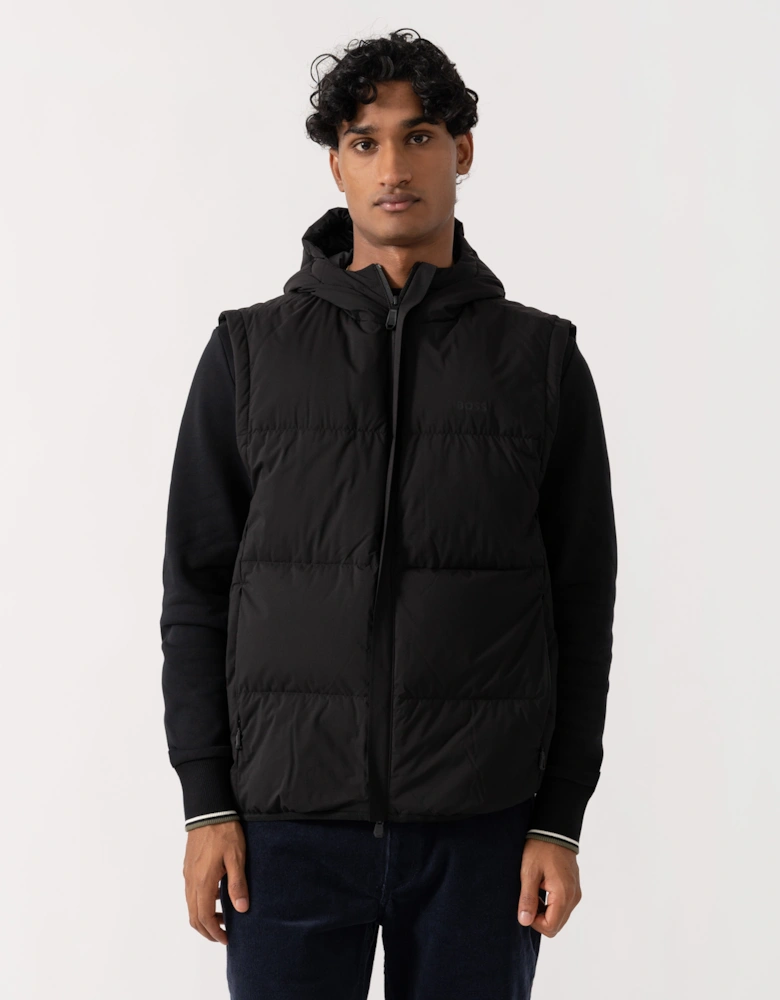 BOSS Green OW Riplite Mens Padded Gilet - Black 001