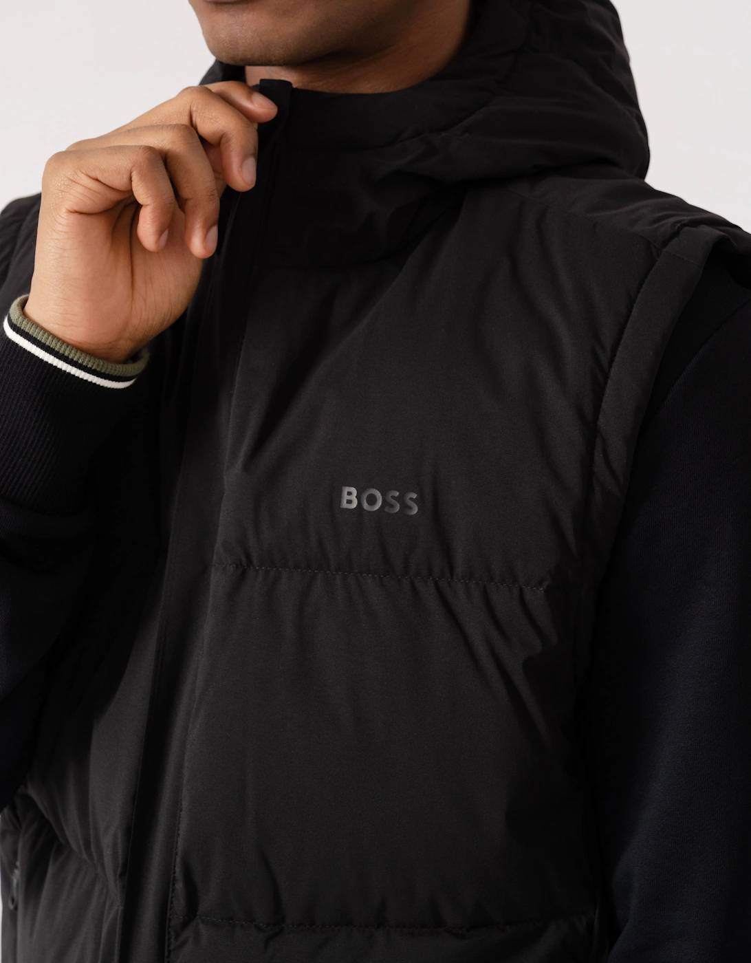 BOSS Green OW Riplite Mens Padded Gilet - Black 001