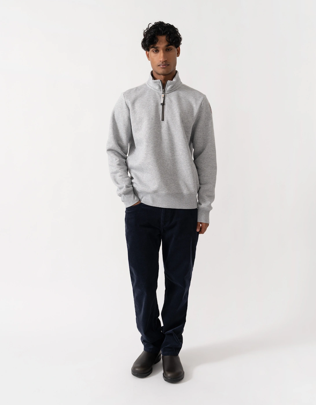 Parajumpers Broad Peak Mens Quarter Zip Sweatshirt - Ash Grey Melange 608