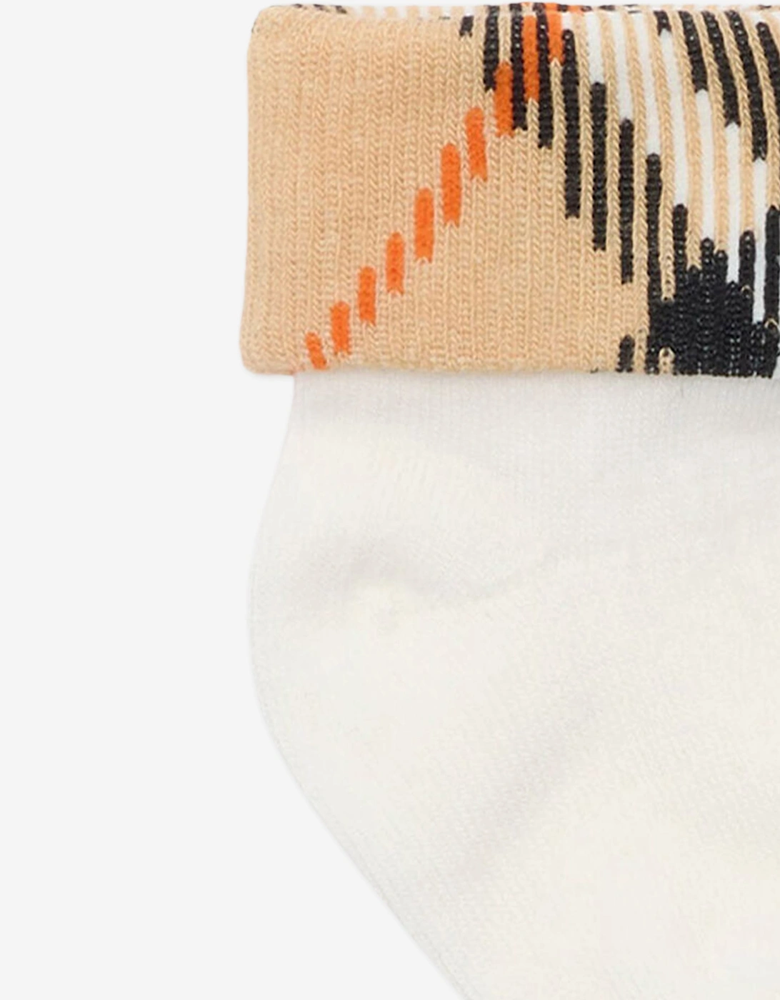 Burberry Baby Check Turn Back Socks Set in White
