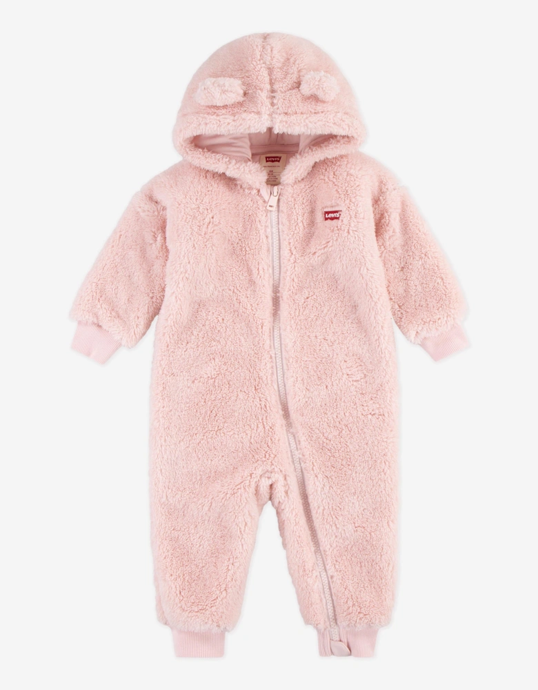 Levi's Baby Girls Bear Sherpa Coverall in Pink