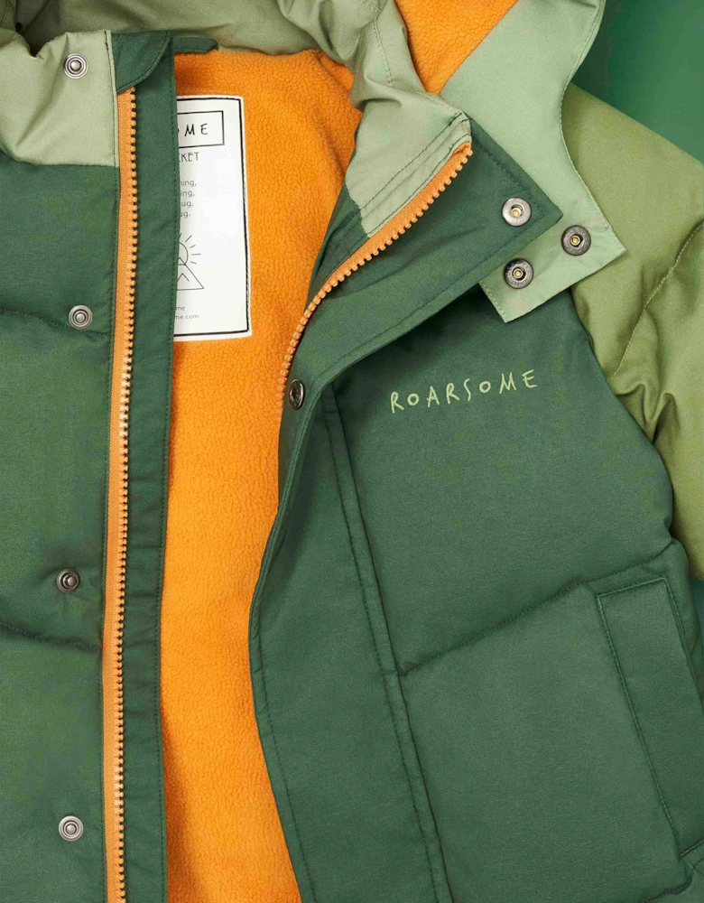 Roarsome Boys Puffer Jacket in Green