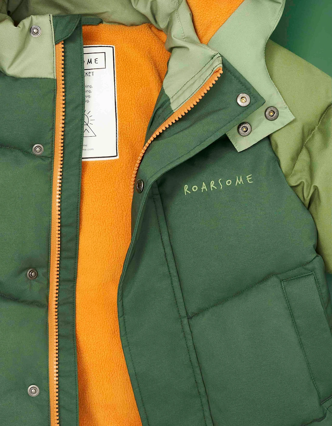 Roarsome Boys Puffer Jacket in Green