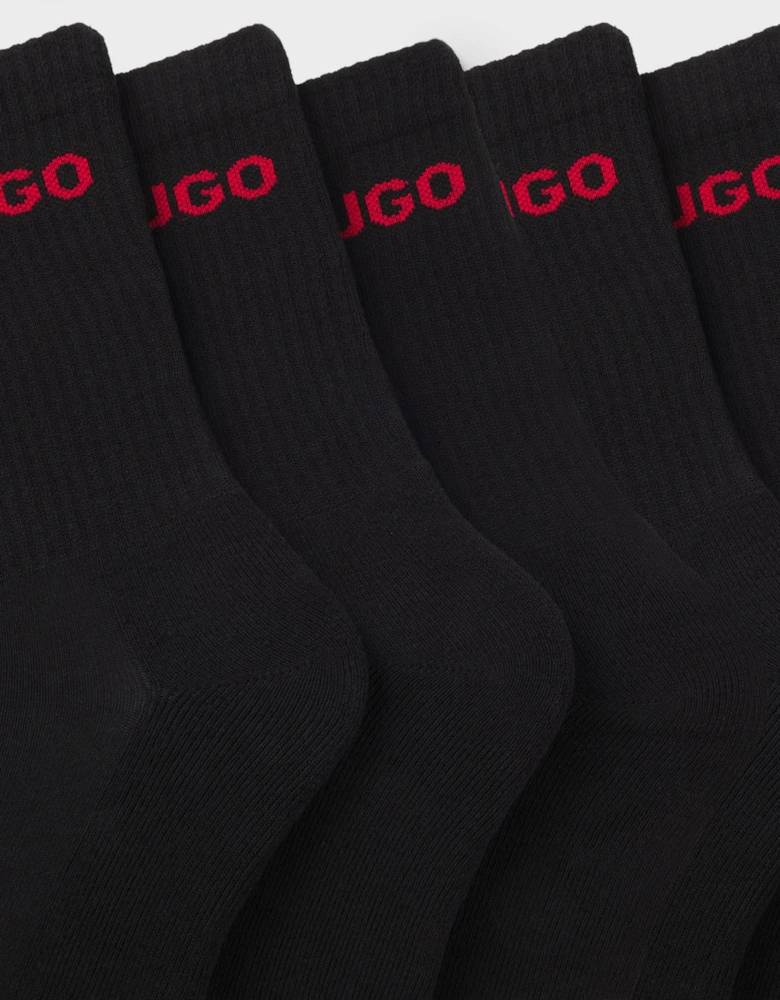 HUGO 6 Pack QS Rib Logo Mens Combed Cotton Socks - Open Miscellaneous 967