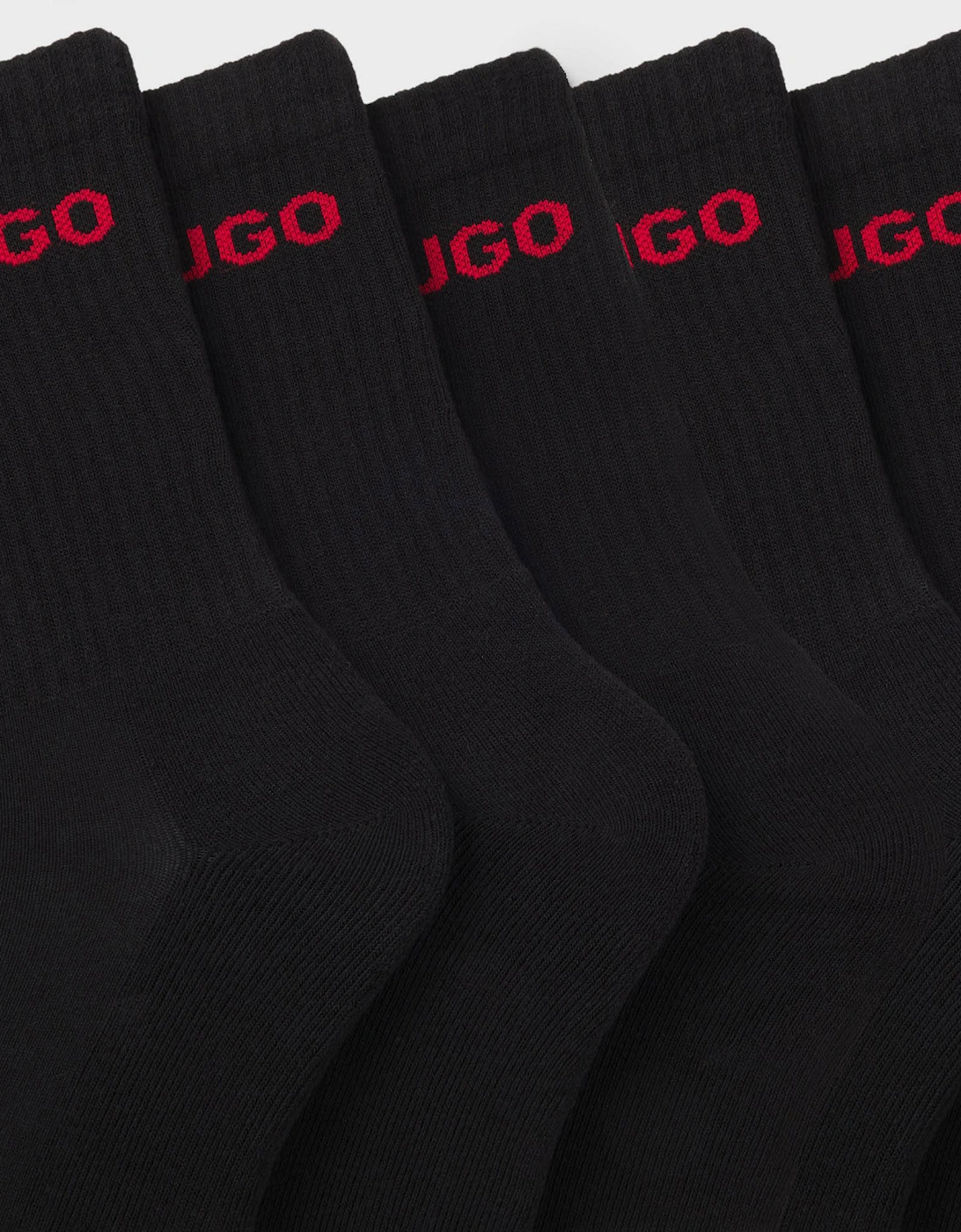 HUGO 6 Pack QS Rib Logo Mens Combed Cotton Socks - Open Miscellaneous 967
