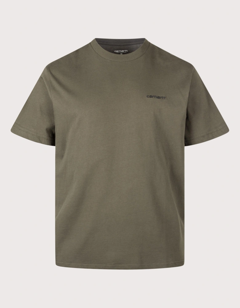 Loose Fit Script Embroidery T-Shirt
