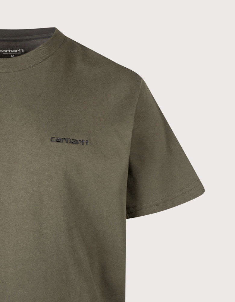 Loose Fit Script Embroidery T-Shirt
