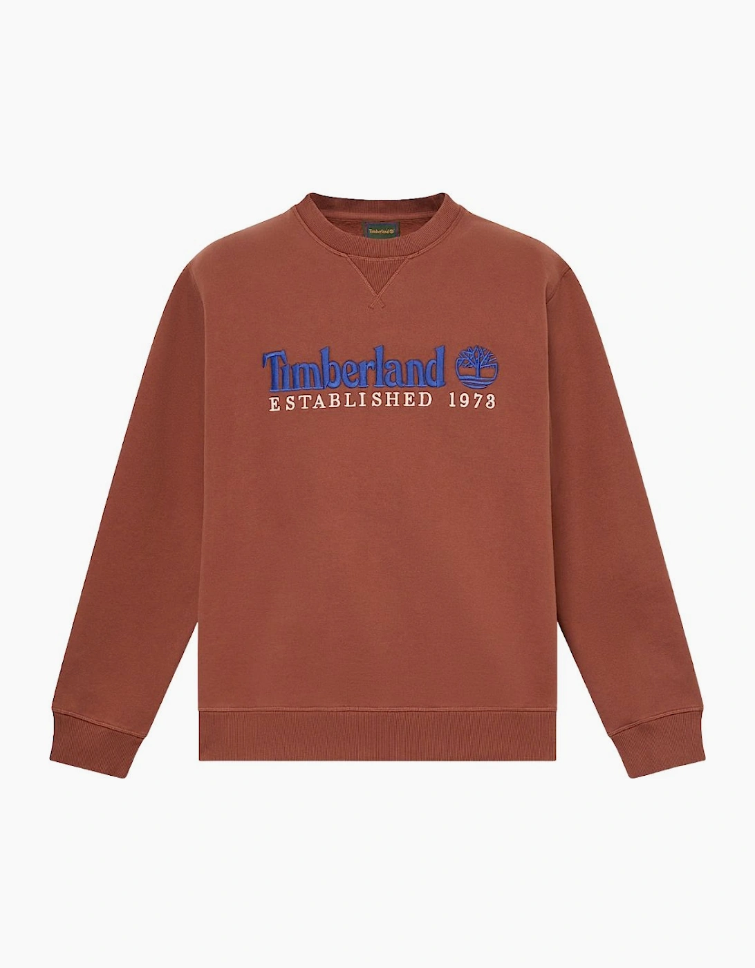 Timberland Established 1973 Embroidered Logo Brown Crew Sweatshirt