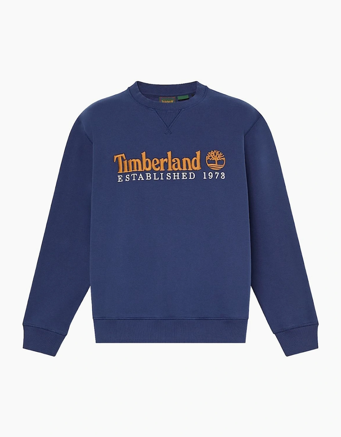 Timberland Established 1973 Embroidered Logo Dark Blue Crew Sweatshirt