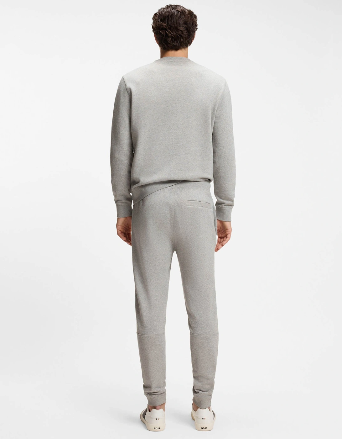 BOSS Orange Westart Mens Crew Neck Sweatshirt With Logo Patch - Open Grey 086