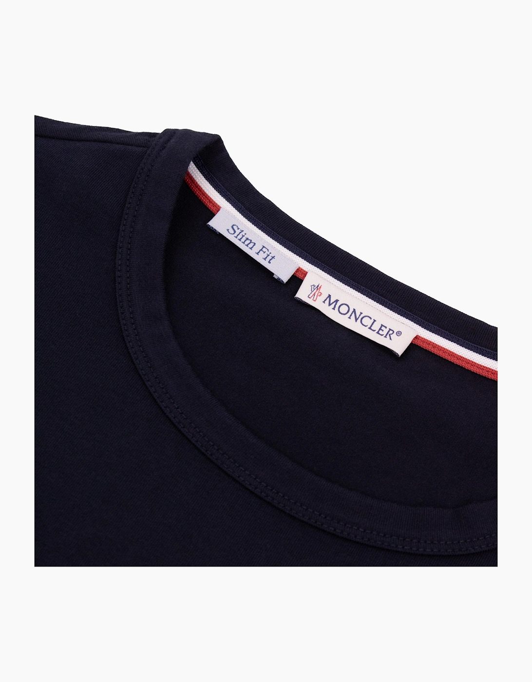 Moncler Tricolour-Trimmed Cotton T-Shirt Navy 778