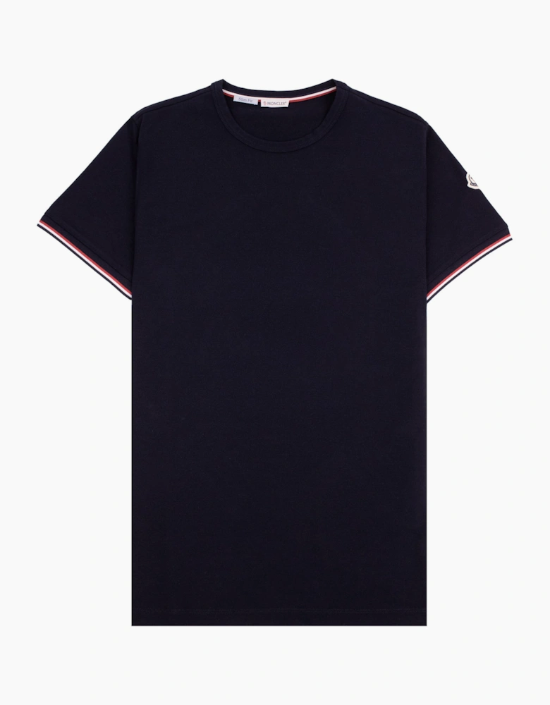 Moncler Tricolour-Trimmed Cotton T-Shirt Navy 778