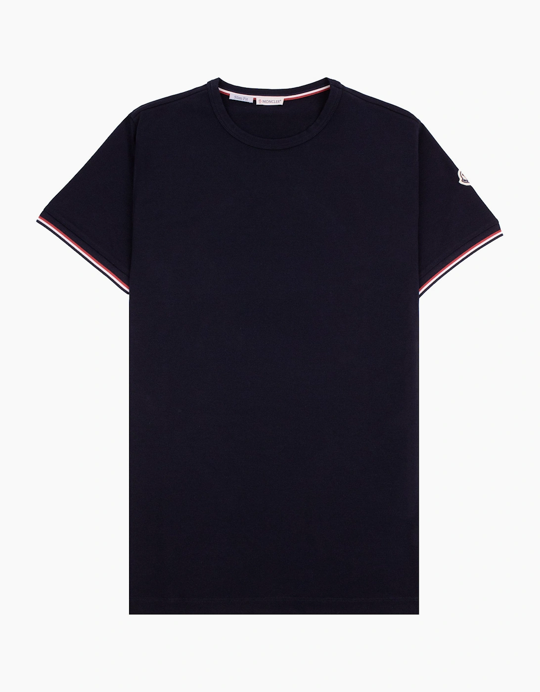 Moncler Tricolour-Trimmed Cotton T-Shirt Navy 778