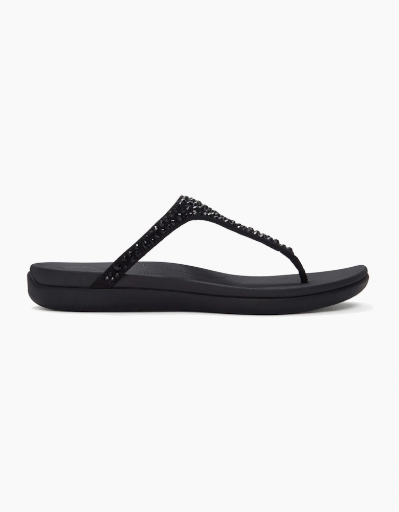 Fitflop Solay Mixed-Crystal Textile Women's Black Sandals