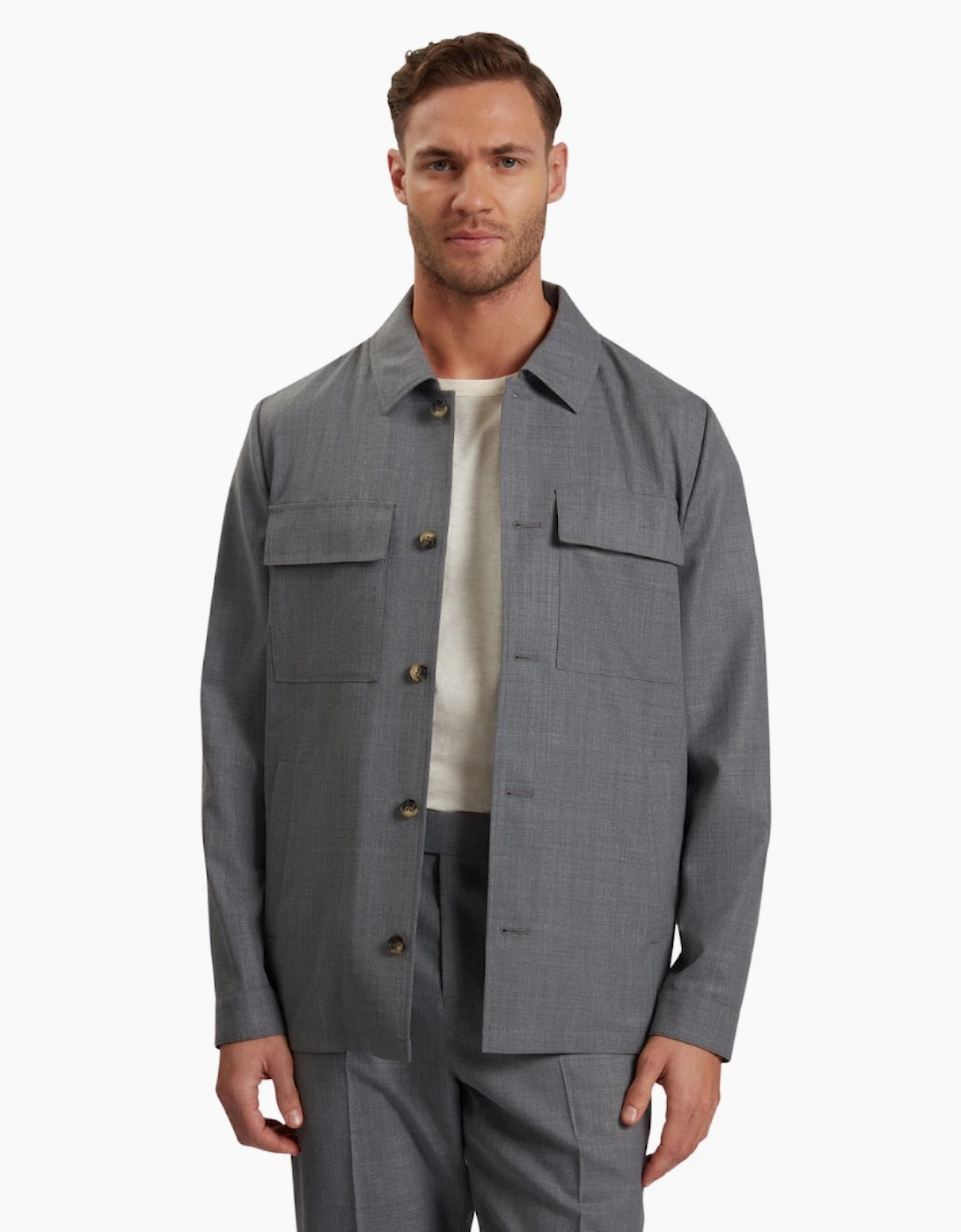 Ted Baker Selwynj Lightweight Grey Wool Blend Jacket