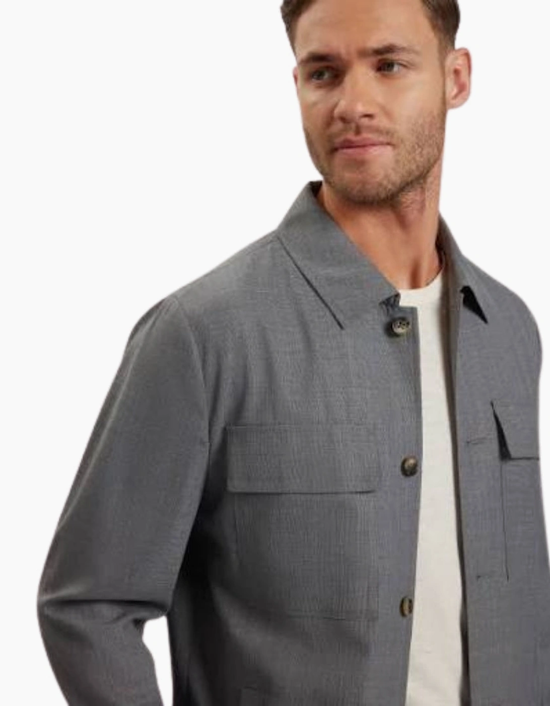 Ted Baker Selwynj Lightweight Grey Wool Blend Jacket