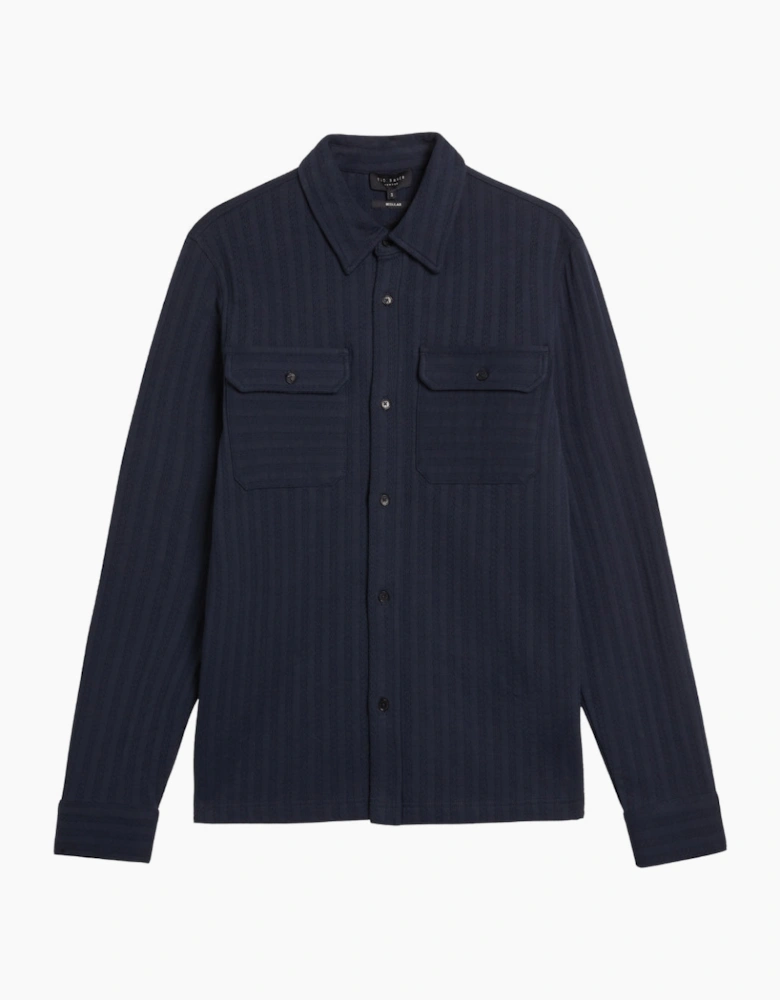 Ted Baker Belza Regular Fit Textured Navy Shirt