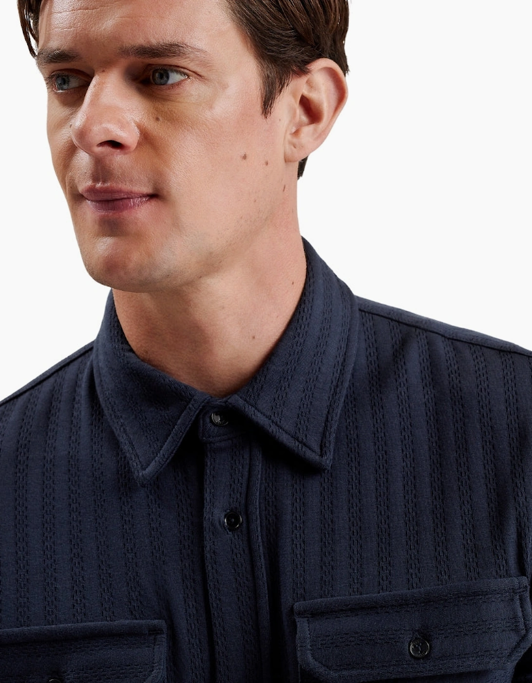 Ted Baker Belza Regular Fit Textured Navy Shirt