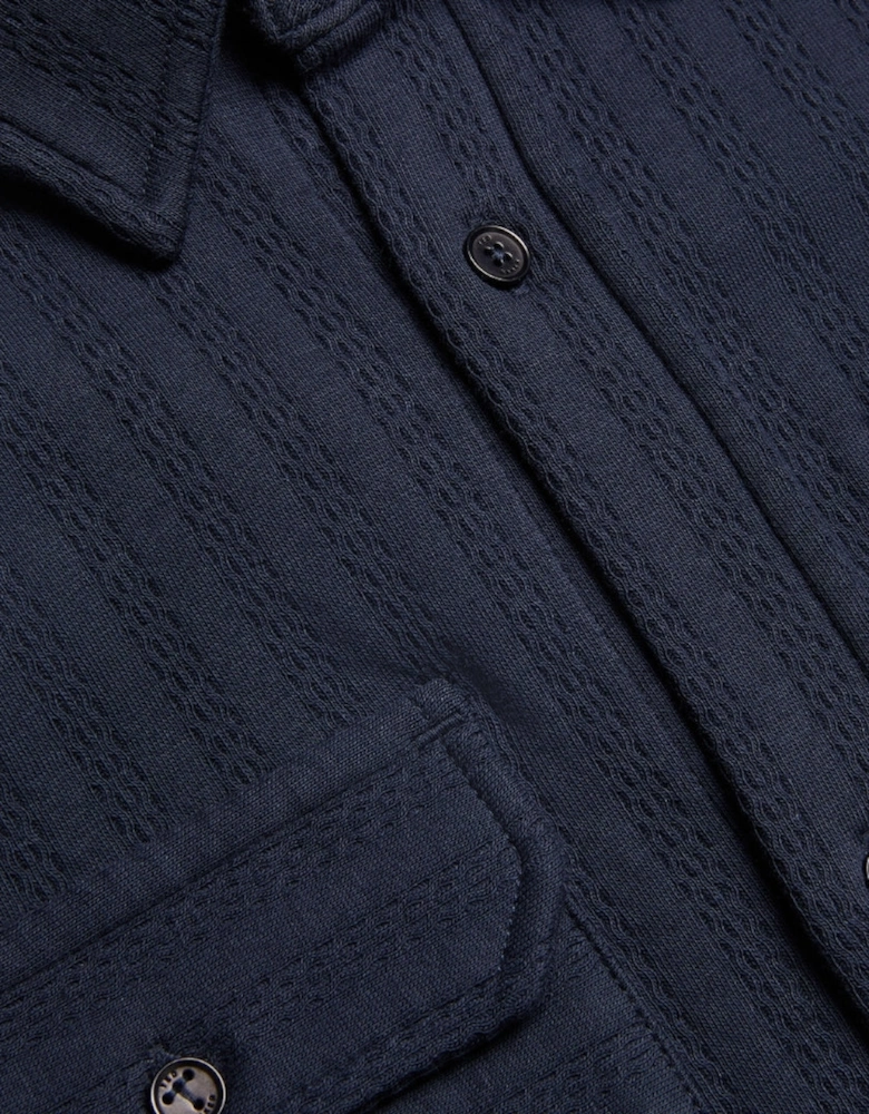 Ted Baker Belza Regular Fit Textured Navy Shirt