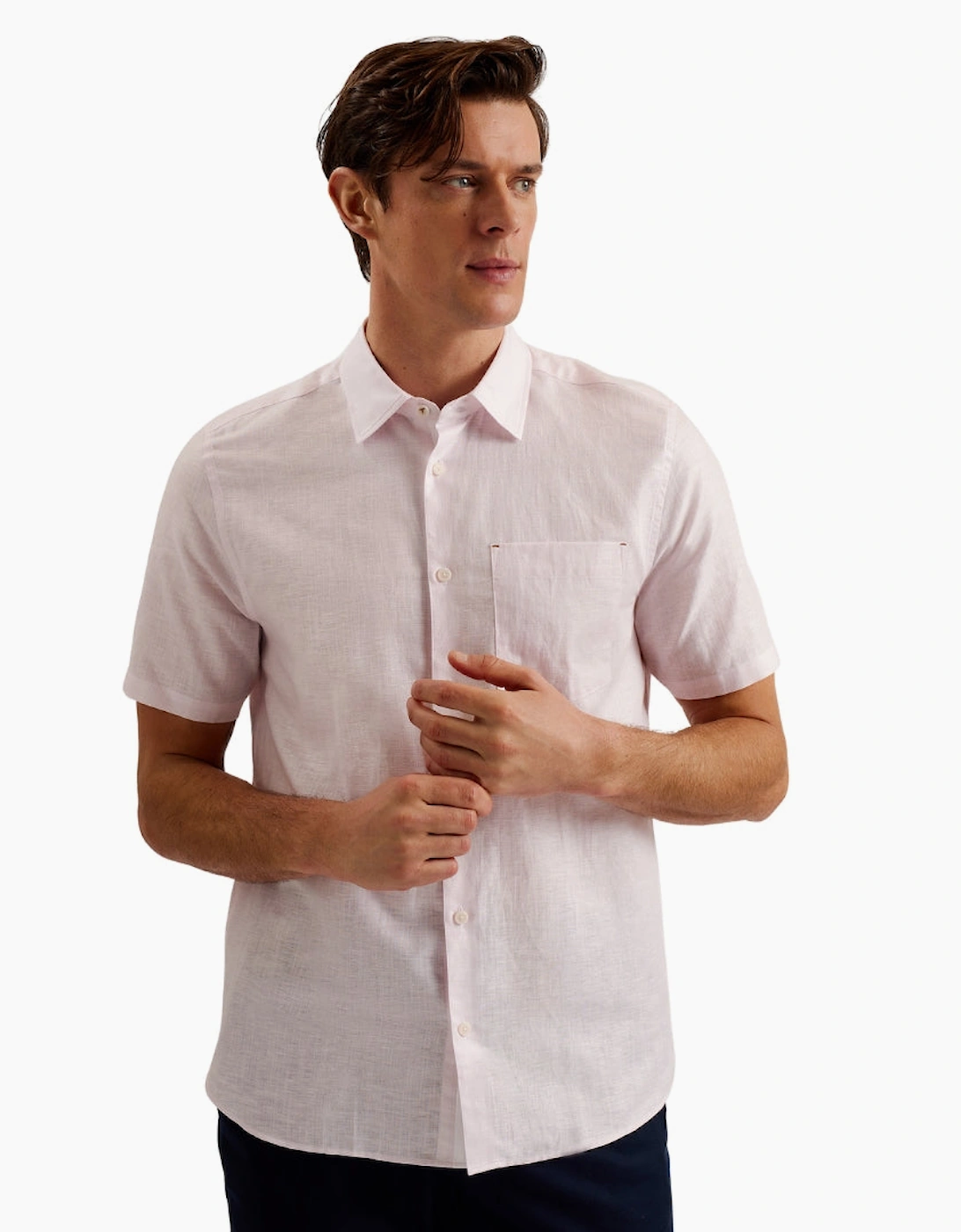 Ted Baker Palomas Pink Linen Shirt