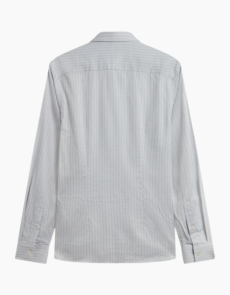 Ted Baker Tamaso Slim Herringbone Print Grey Shirt