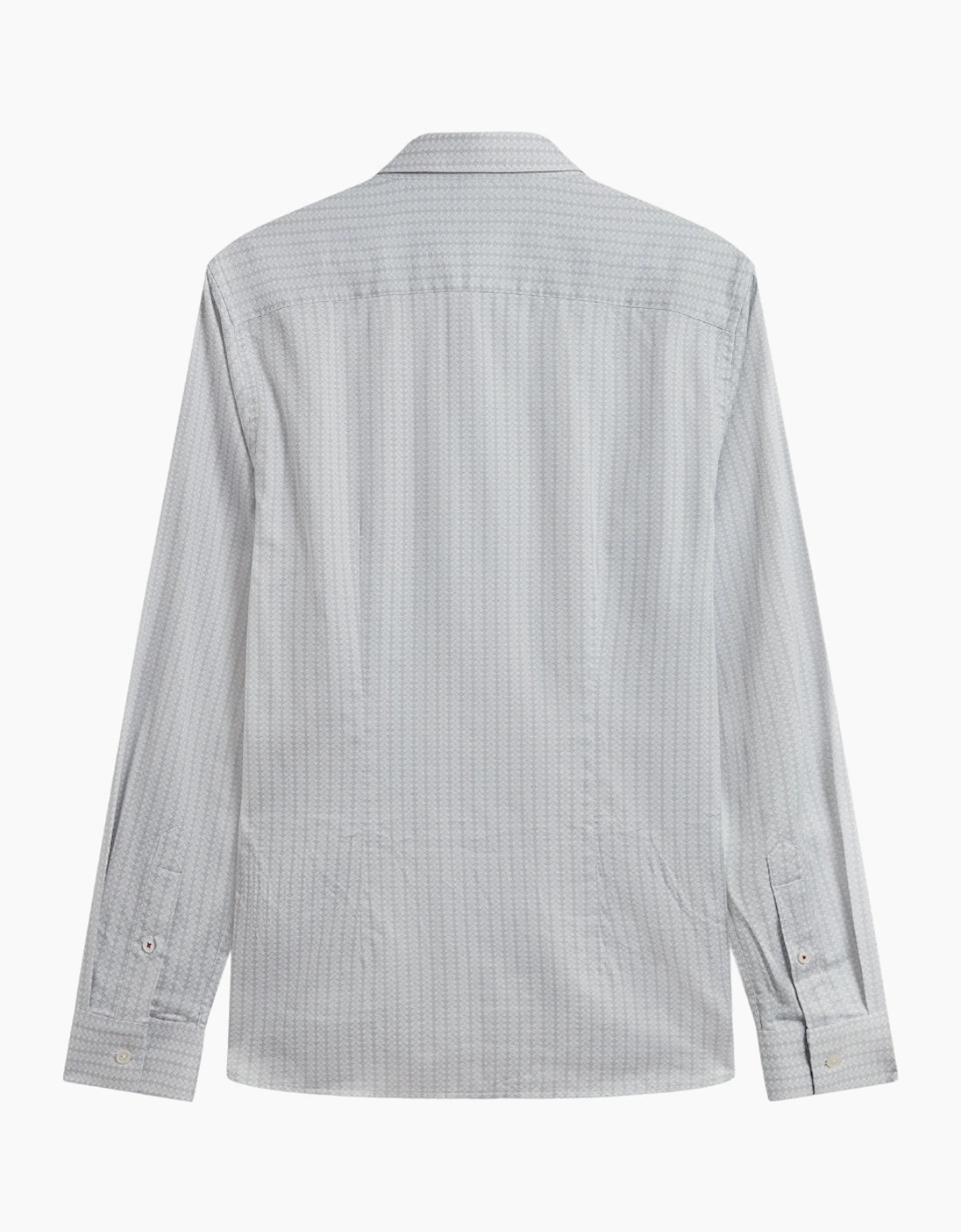 Ted Baker Tamaso Slim Herringbone Print Grey Shirt