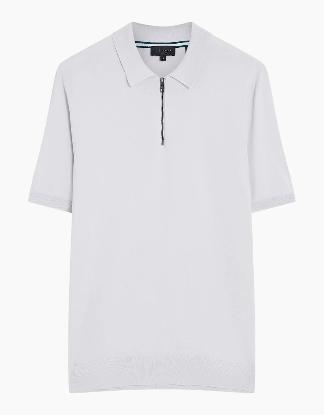 Ted Baker Daldin Rayon Zip Pale Blue Polo Shirt