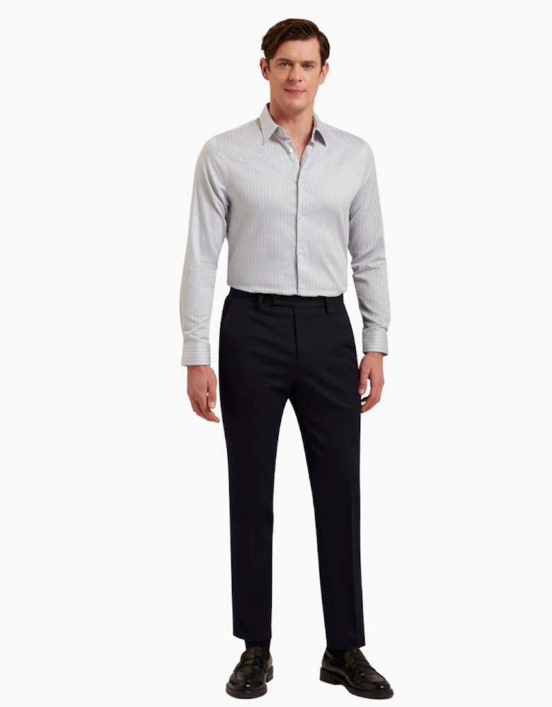 Ted Baker Tamaso Slim Herringbone Print Grey Shirt