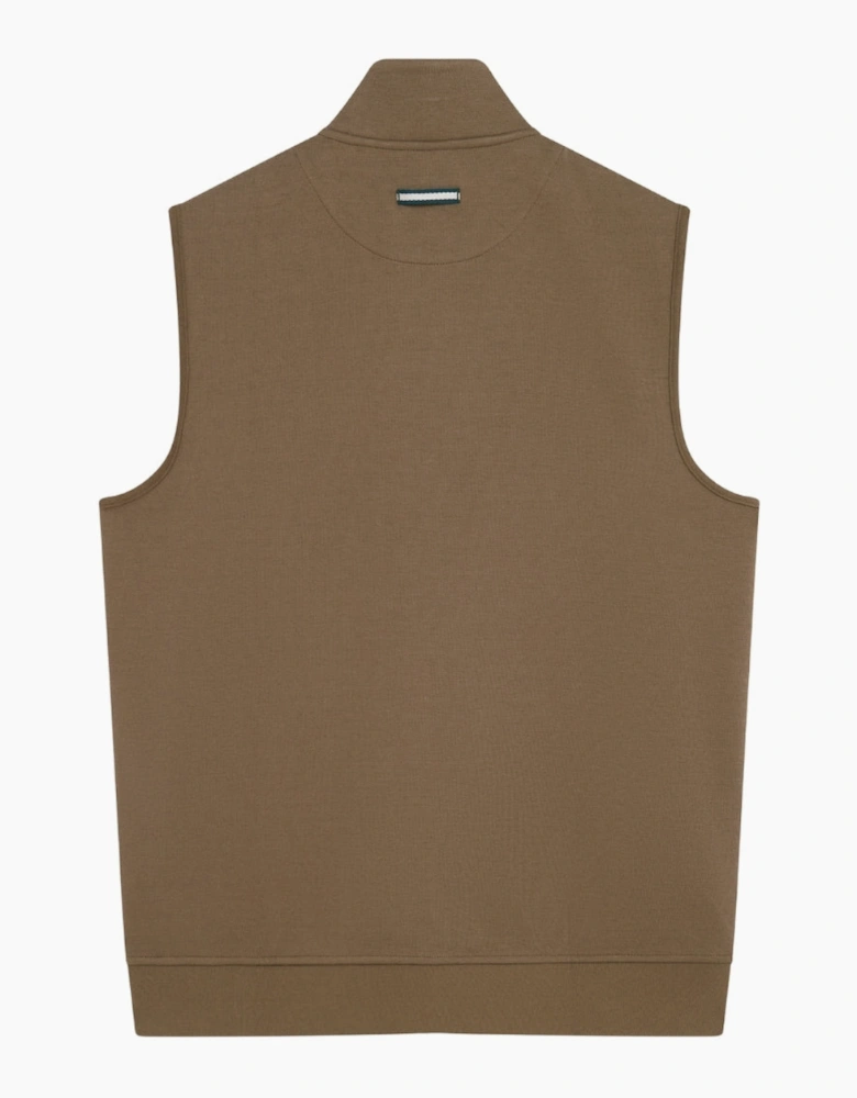 Ted Baker Atho Regular Fit Quilted Olive Gilet