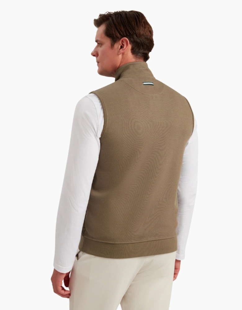 Ted Baker Atho Regular Fit Quilted Olive Gilet