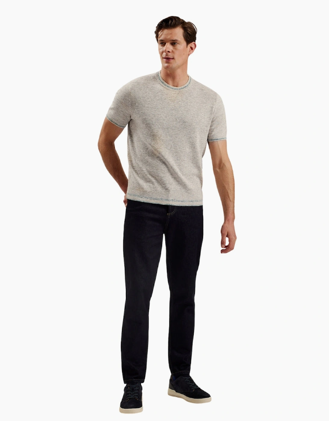 Ted Baker Eriks Regular Textured Front Natural T Shirt