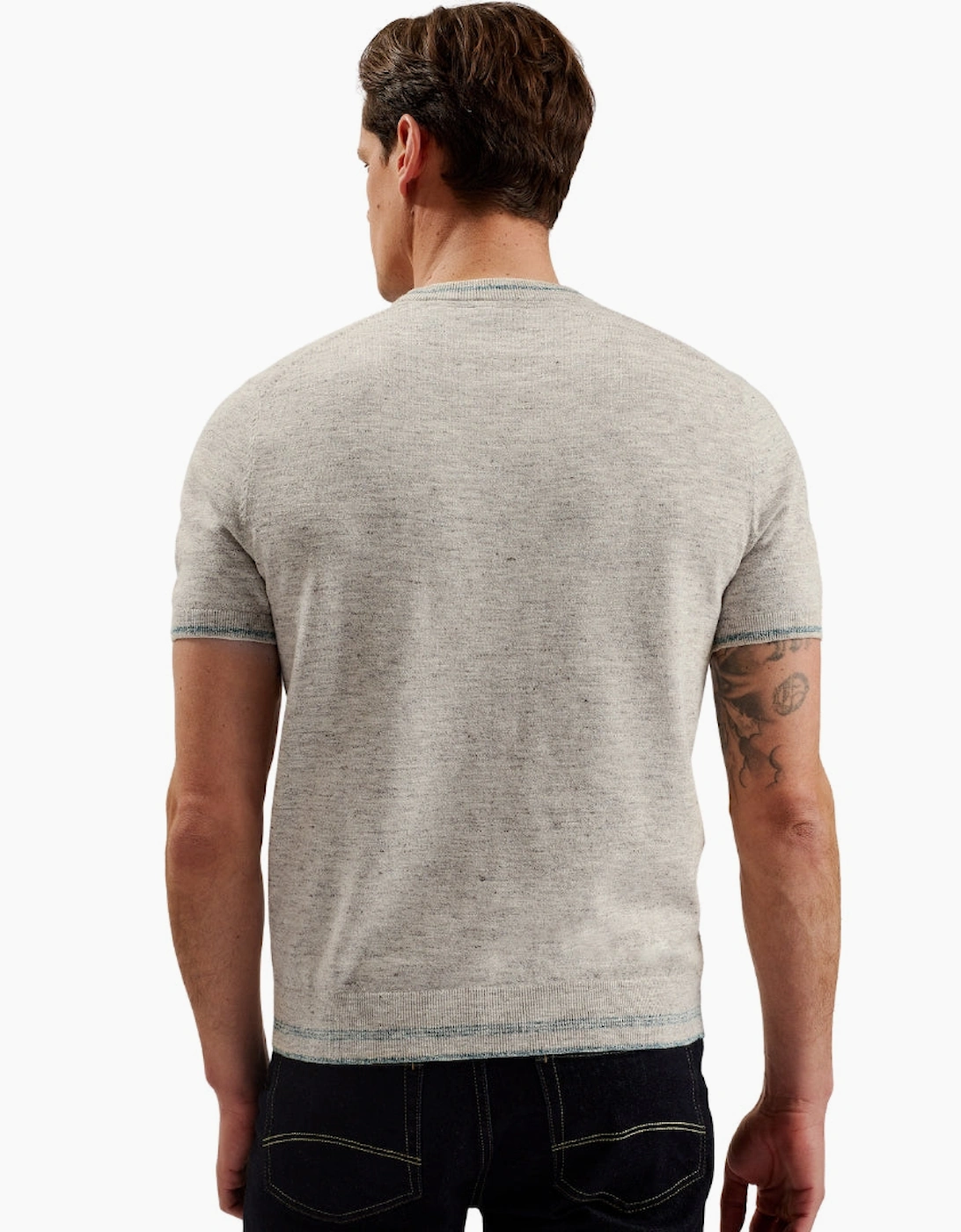 Ted Baker Eriks Regular Textured Front Natural T Shirt