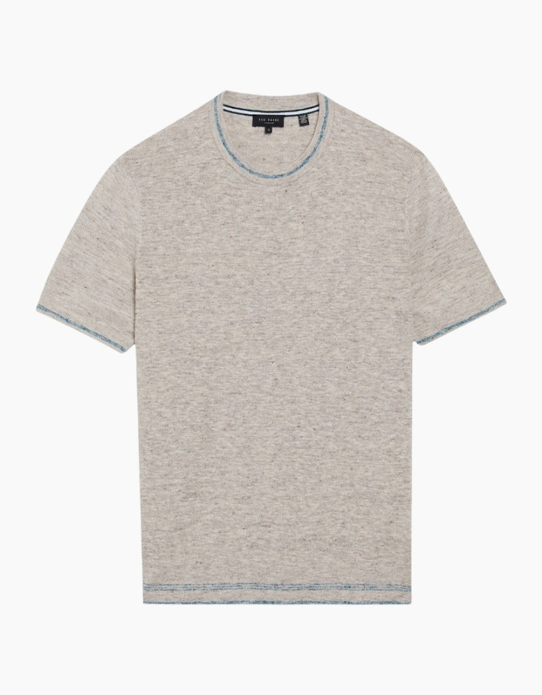 Ted Baker Eriks Regular Textured Front Natural T Shirt