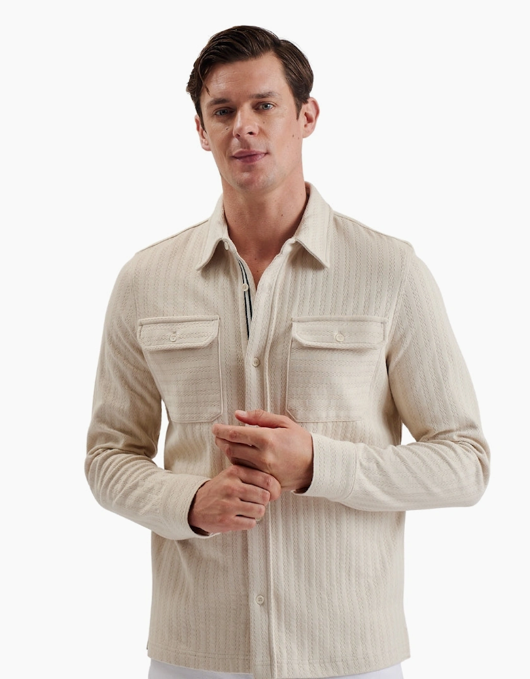 Ted Baker Belza Regular Fit Textured Beige Shirt