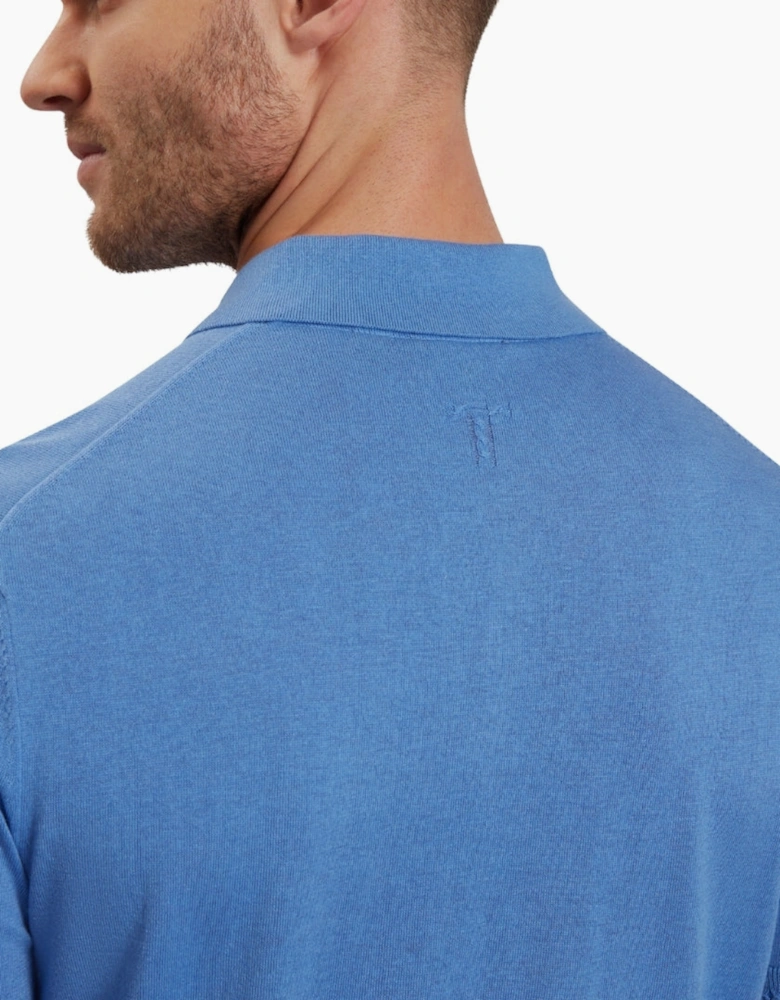 Ted Baker Nickk Knitted Blue Polo Shirt