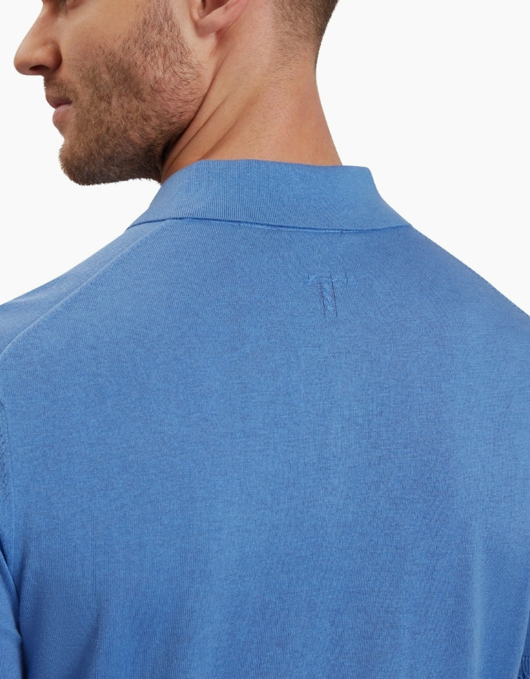 Ted Baker Nickk Knitted Blue Polo Shirt