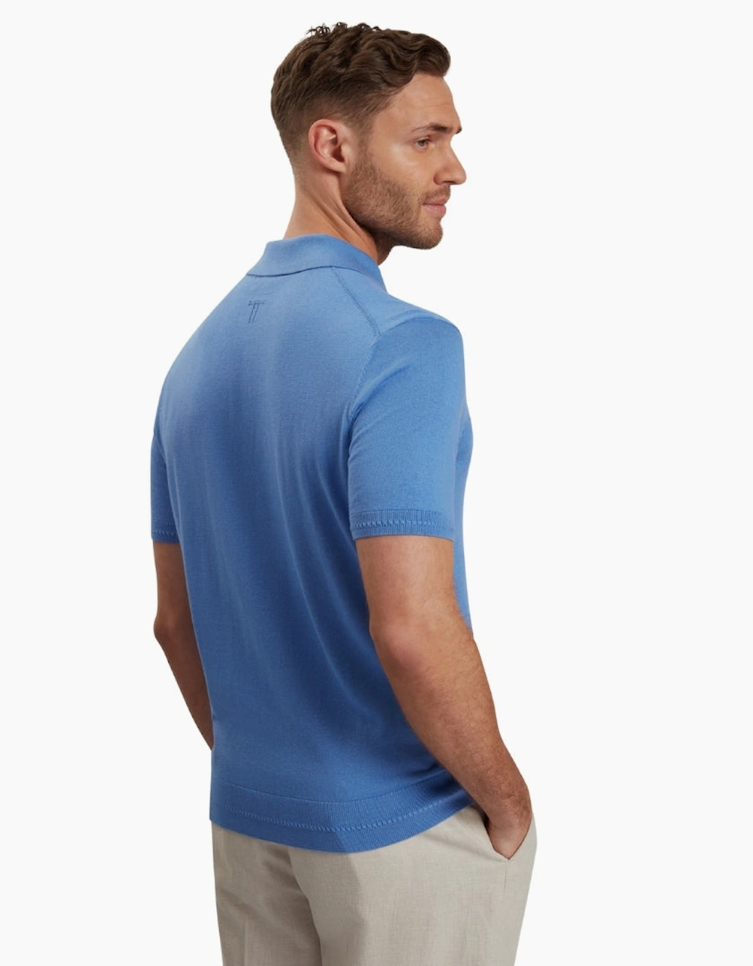 Ted Baker Nickk Knitted Blue Polo Shirt