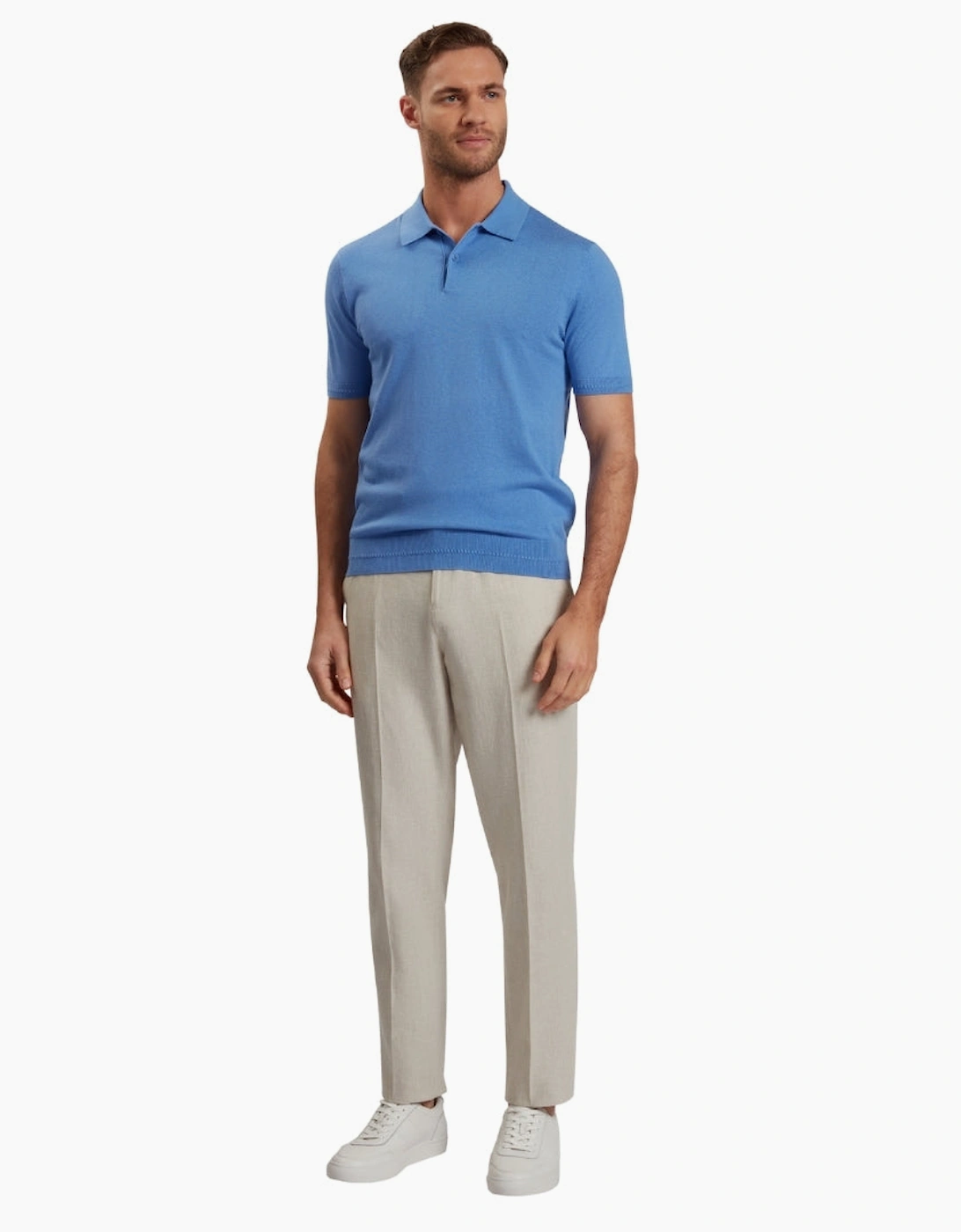 Ted Baker Nickk Knitted Blue Polo Shirt
