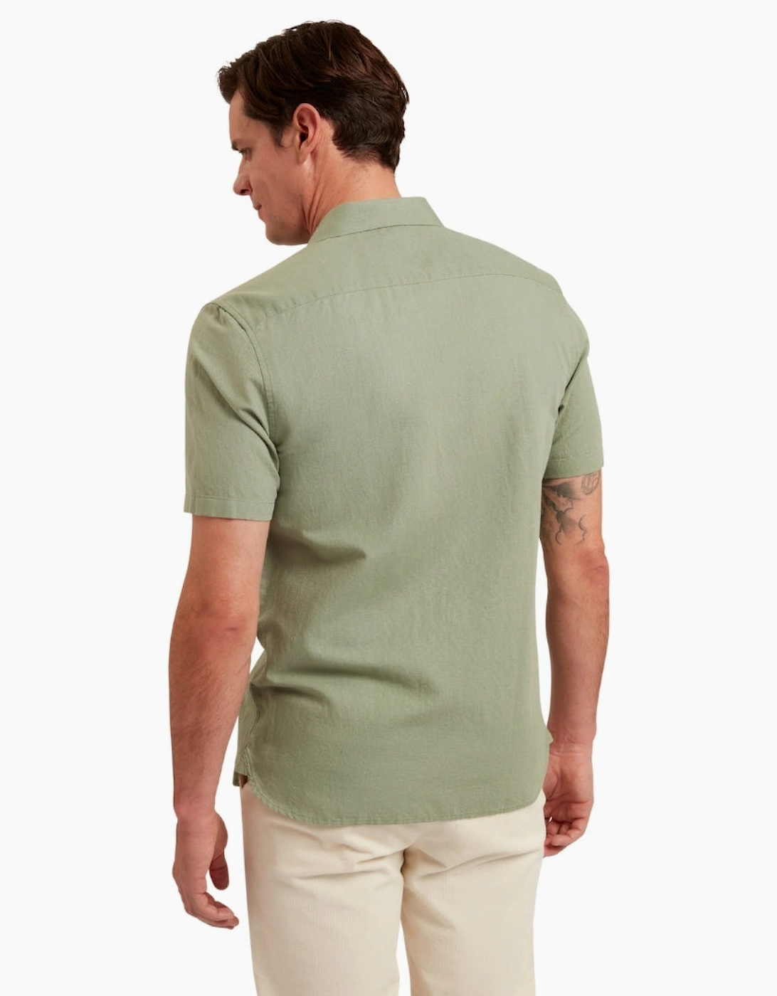 Ted Baker Zefre Regular Green Linen Shirt