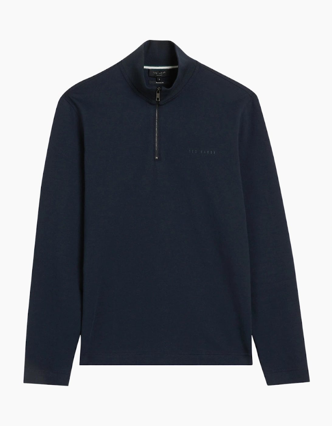 Ted Baker Actos Branded Half Zip Navy Sweater