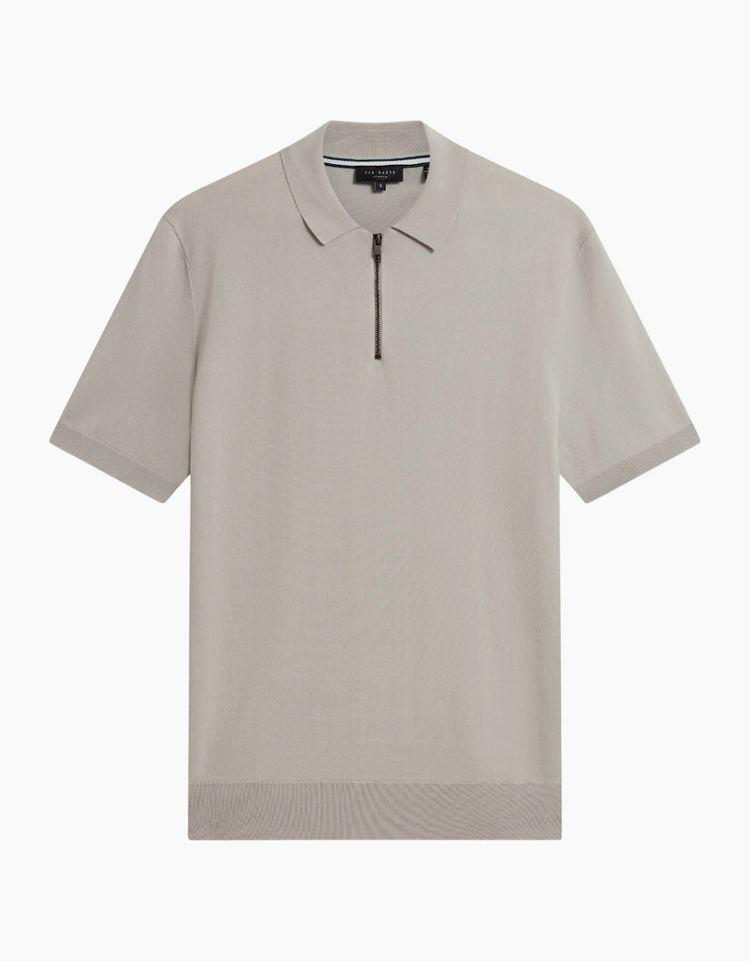 Ted Baker Men's Ted Baker Daldin Rayon Zip Mid Grey Polo Shirt