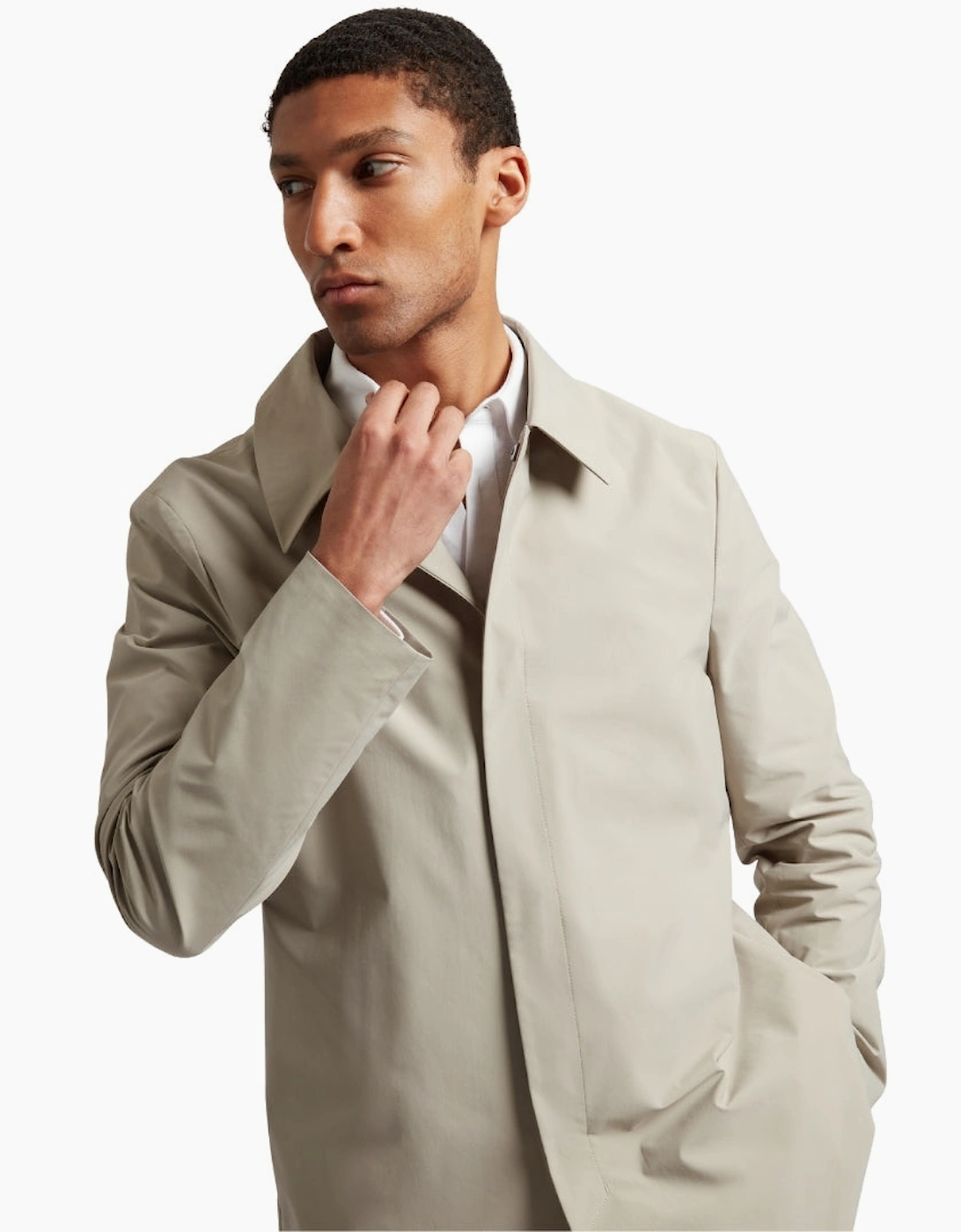 Ted Baker Hummels Smart Nylon Ecru Short Jacket